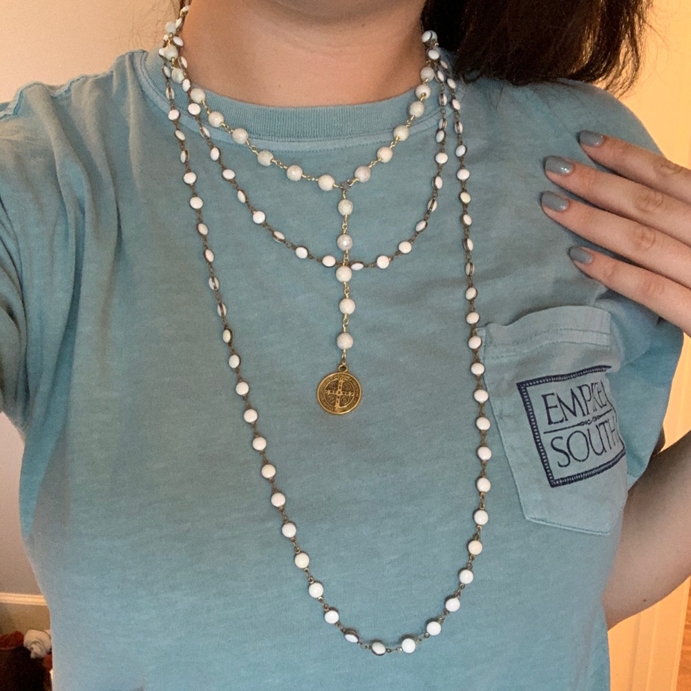 St Benedict medal trendy 3-loop necklace